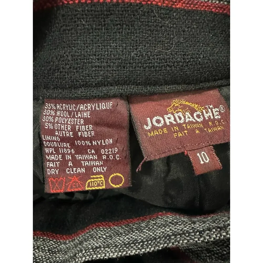 Vintage Jordache Striped 80s Midi Riding Skirt Wool Blend - Picture 3 of 4